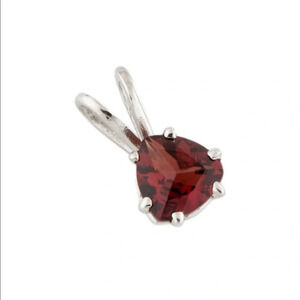 Brand New $188 Garnet Pendant - 14k White Gold 100% Authentic